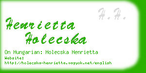 henrietta holecska business card